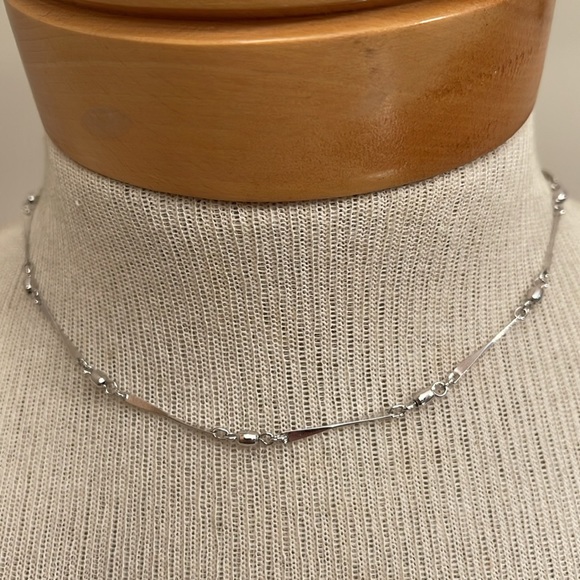 Vintage VENDOME Silver-tone Ball and twisted Bar Chain Necklace 16.25” - Picture 11 of 13